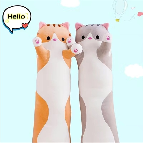 Cute Cat Plush Long Body Pillow Cuddle Cartoon Stuffed Animals Cat - Picture 5 of 12